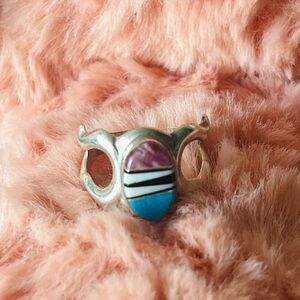 925 Sterling Silver Navajo Stone Ring size 10